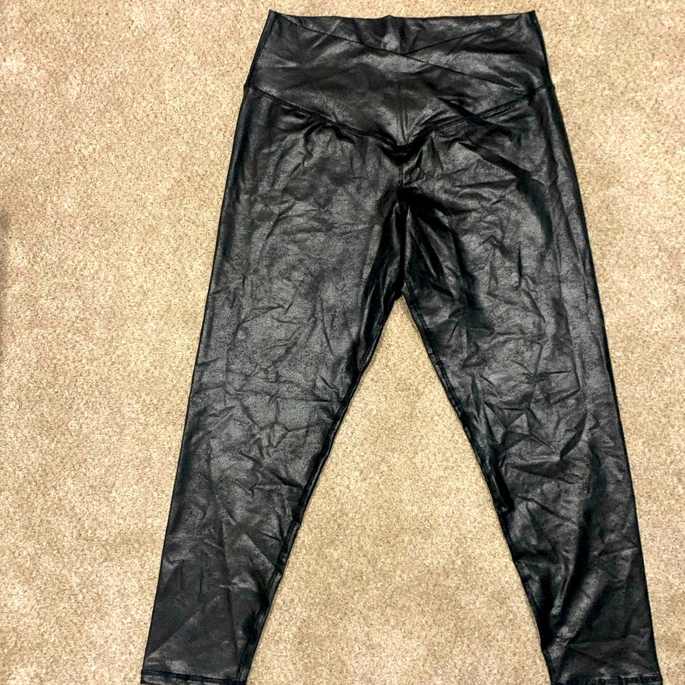 Aerie crackle Faux Leather leggings